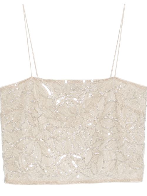 Beige recycled polyester top ROTATE BIRGERCHRISTENSEN | 1129652294BCR15722294